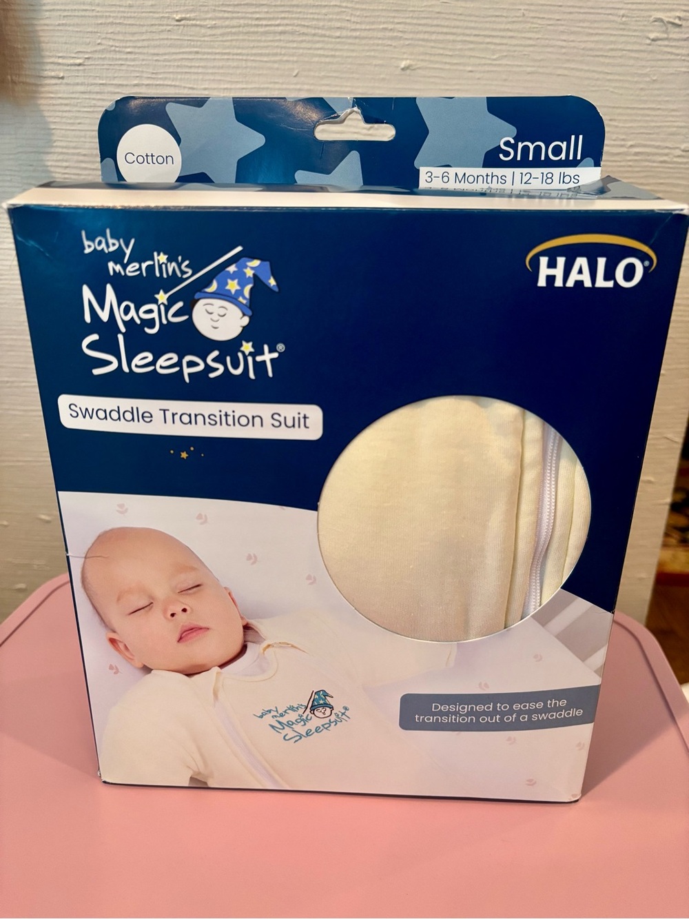 HALO Baby Merlin's Magic Sleepsuit Swaddle Transition - Yellow (Small; 3-6 mos)